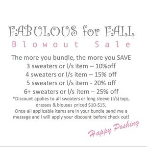 FABULOUS for FALL Blowout Sale!